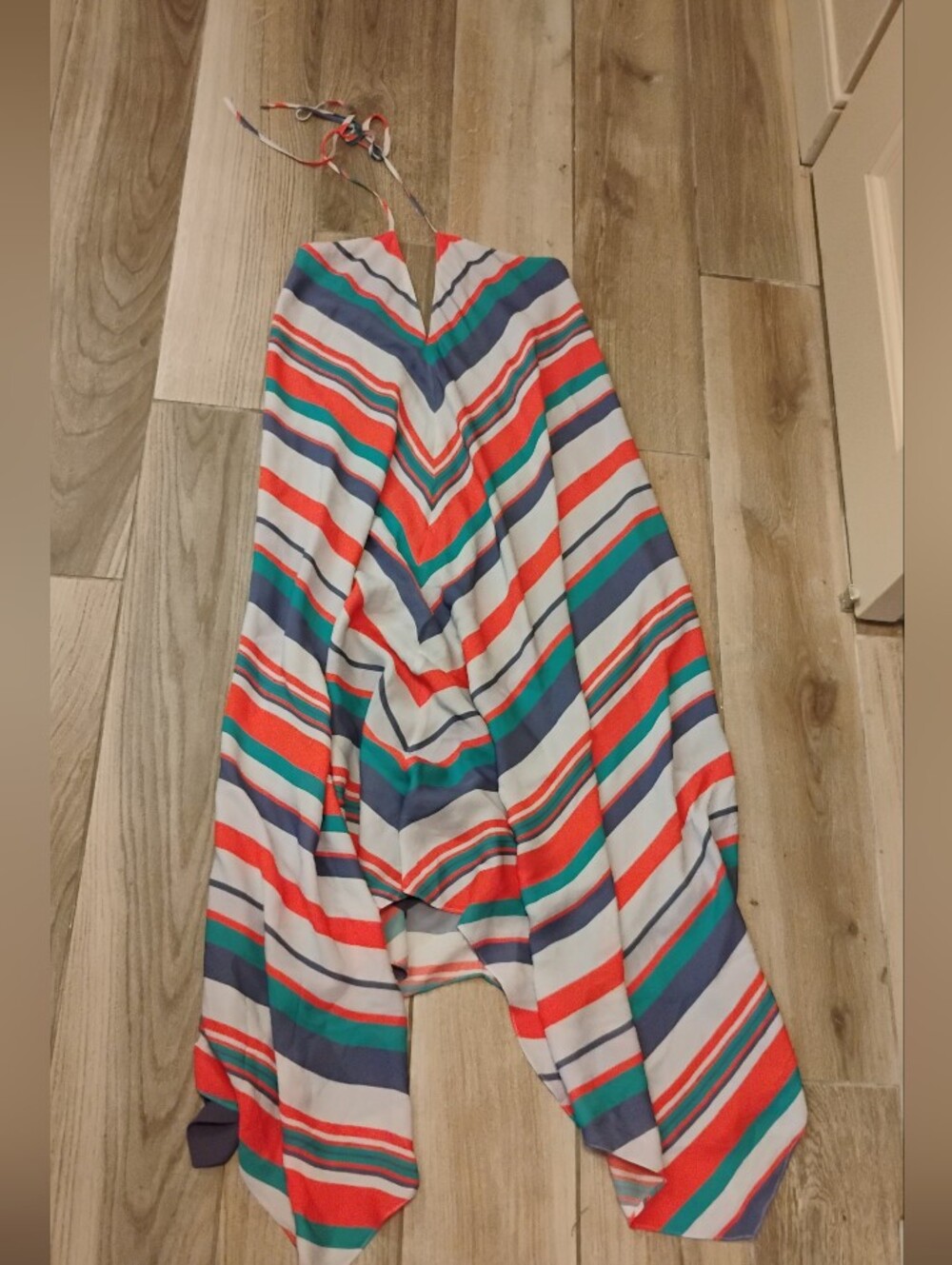 Ramy Brook Striped Halter Silk Draped Dress Sz XS
